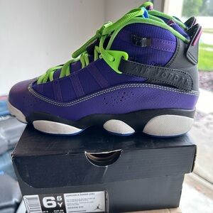 Jordan Kids Sneakers in Purple and Neon Green